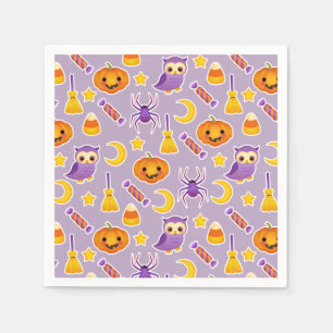 Cool Halloween Purple Pattern Design Napkin