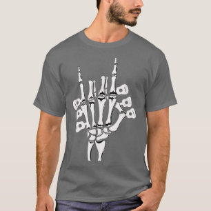 Cool Halloween Rock & Roll Skeleton Guitar Music L T-Shirt