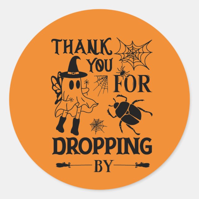 Cool Halloween Thank you  Classic Round Sticker (Front)