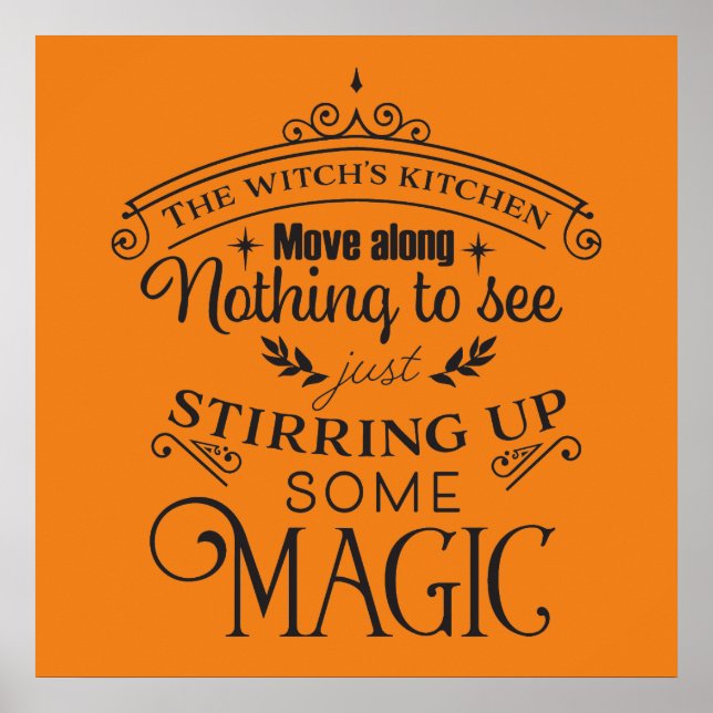cool Halloween witch kitchen word art Poster (Front)