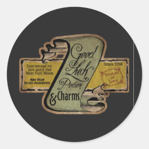 Cool Halloween witch potions charms Classic Round Sticker