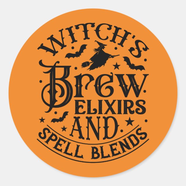 Cool Halloween witches Brew Classic Round Sticker (Front)