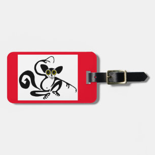 Cool hand drawn AYE-AYE -Wild animal -- Red Luggage Tag