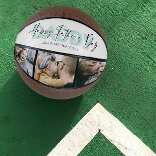Cool Happy Fathers Day Daddy 3 Photo Collage Basketball