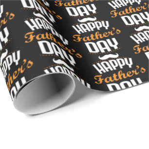 cool Happy Father's Day word art tiled  Wrapping Paper