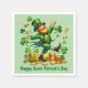 Cool Happy Saint Patrick's Day Leprechaun Napkin