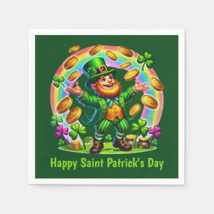 Cool Happy Saint Patrick's Day Leprechaun Napkin