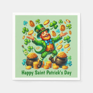 Cool Happy Saint Patrick's Day Leprechaun Napkin