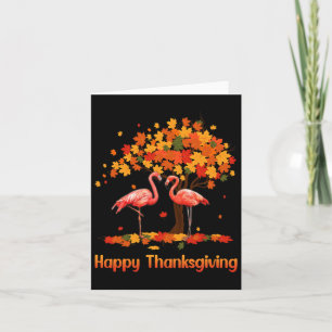 Cool Happy Thanksgiving Fall Flamingo Lover  Card