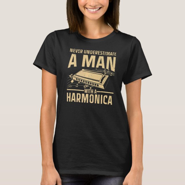 Cool Harmonica For Men Boys Harmonica Player Instr T-Shirt (Front)