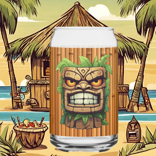 Cool Hawaii tiki head party  Can Glass