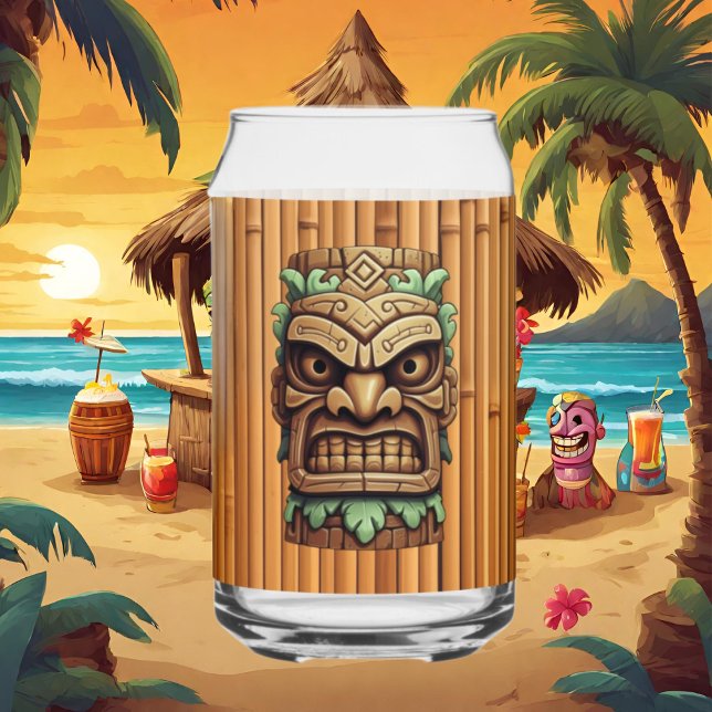 Cool Hawaii tiki head party  Can Glass (Creator Uploaded)