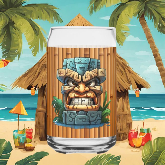 Cool Hawaii tiki head party  Can Glass (Creator Uploaded)