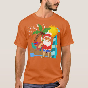 Cool Hawaiian Santa Claus Christmas In July T-Shirt