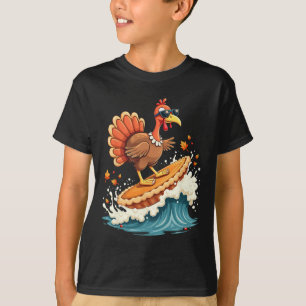 Cool Hawaiian Surfer Turkey Surfing Pumpkin Pie Th T-Shirt