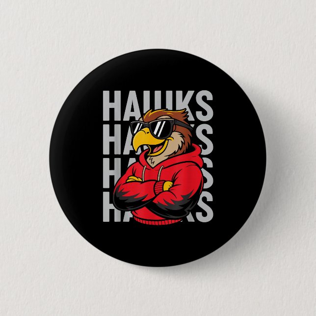 Cool Hawk Gift For Men Women Boys Girls Kids  6 Cm Round Badge (Front)