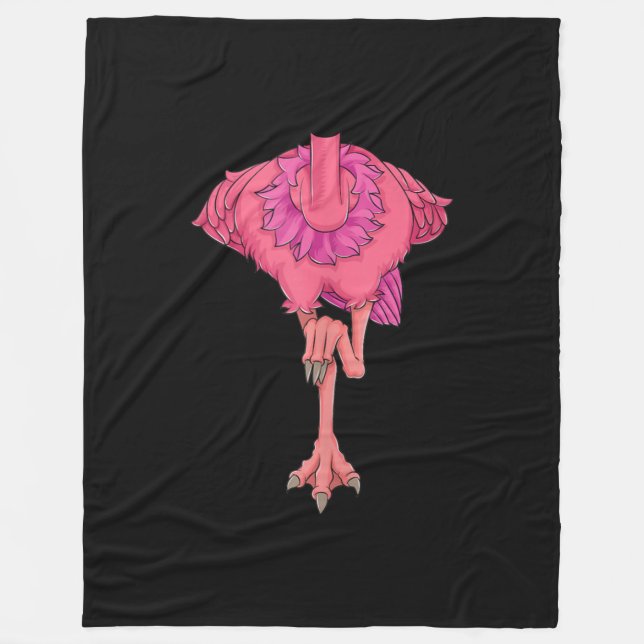 Cool Headless Flamingo Halloween Costume Funny Fleece Blanket (Front)