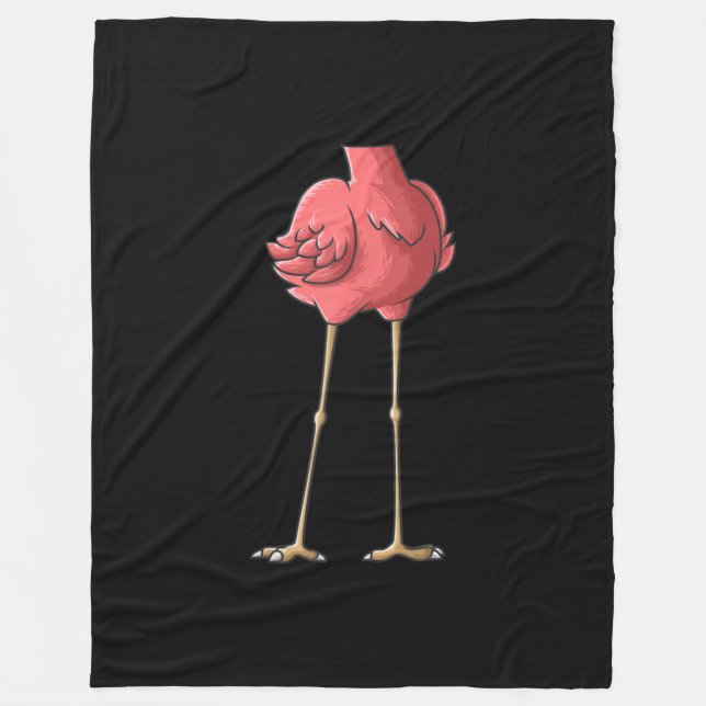 Cool Headless Flamingo Halloween Lazy Fleece Blanket (Front)