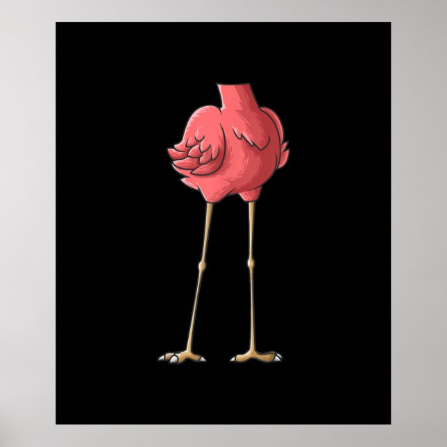 Cool Headless Flamingo Halloween Lazy Poster (Front)