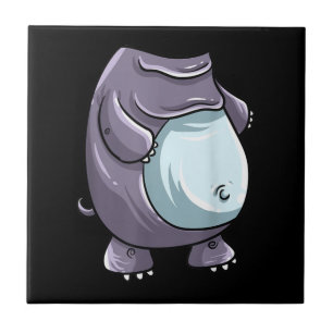 Cool Headless Hippo Halloween Costume Funny Lazy Tile