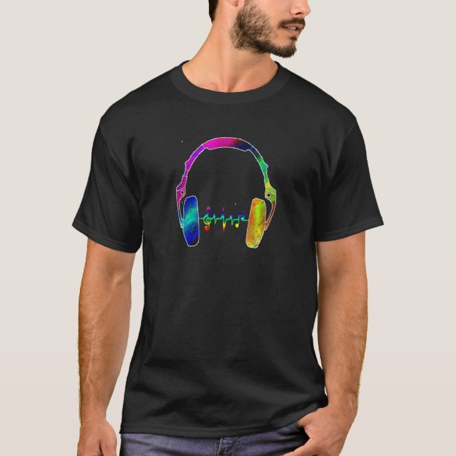 Cool Headphones For Men Women DJ Music Artist  T-Shirt (Front)