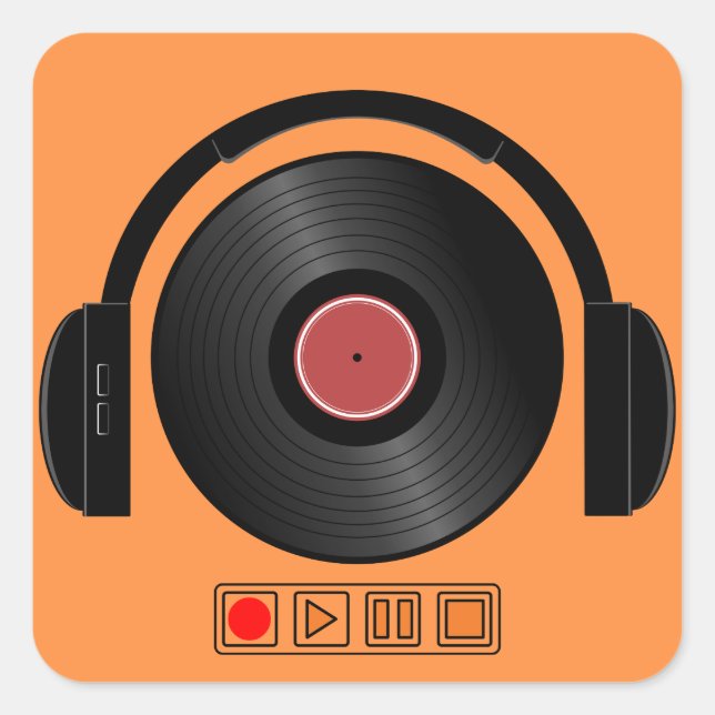 "Cool Headphones Sticker – Music Lover Decal" (Front)