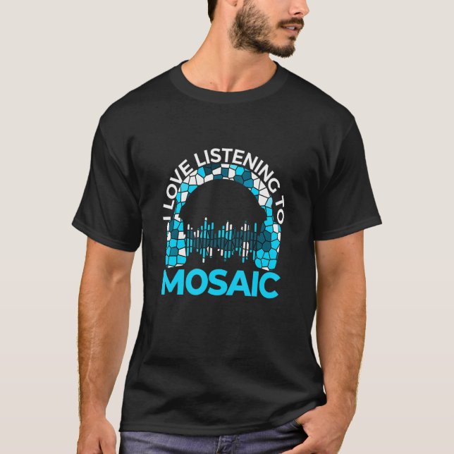 Cool Headset Mosaic Music   for Teachers T-Shirt (Front)
