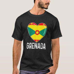 Cool Heart Grenada Flag Men Women Kid Patriotic T-Shirt