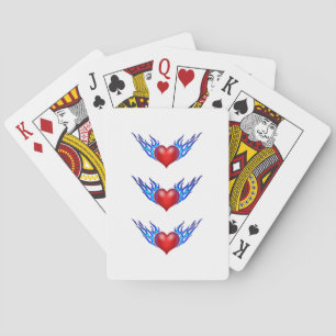 Cool Heart 'n Blue Flame Playing Cards