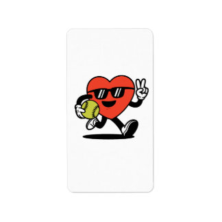 Cool Heart Playing Softball Sticker – Fun and Play