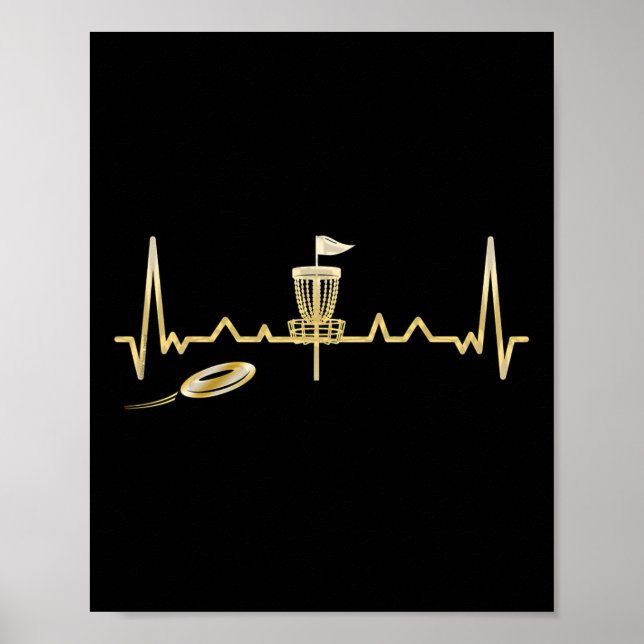 Cool Heartbeat Disc Golf Lovers With Flying Disc - Poster (Front)