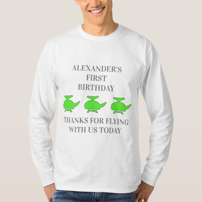 Cool Helicopter Birthday T-Shirt (Front)
