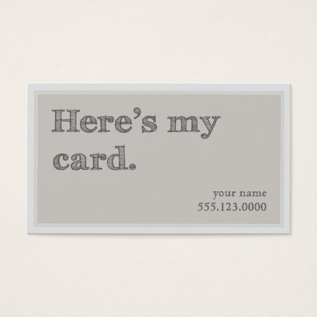 Cool "Here's My Card" Networking Groupon (Front)