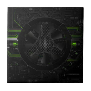 Cool Hi-Tech Modern Design Realistic Computer Core Tile