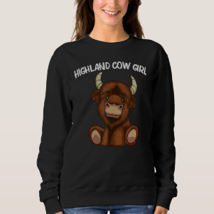 Cool Highland Cow For Girls Kids Scottish Cattle C Sweatshirt