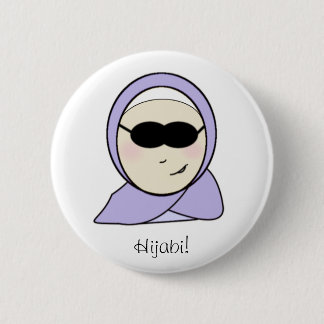 Cool Hijabi - islamic muslim girl with hijab print 6 Cm Round Badge