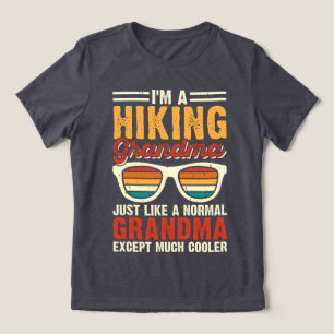 Cool Hiking Grandma Retro Sunset Sunglasses Tri-Blend Shirt