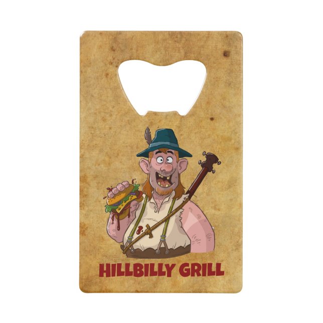 Cool HillBilly Grill Bottle Opener. (Front)