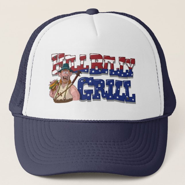 Cool HillBilly Grill Hat! Trucker Hat (Front)