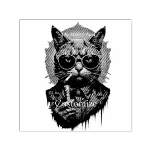 Cool Hip Cat Thunder_Cove Self-inking Stamp