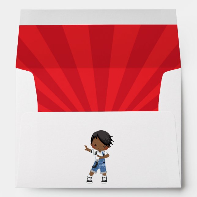 Cool Hip Hop African American Rap Boy Envelope (Back (Bottom))