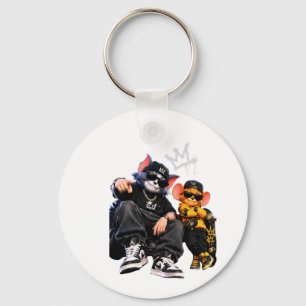 Cool Hip Hop Animal Pin Button Urban Streetwear Key Ring