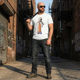 Cool Hip Hop Bald Guy Singer with Microphone  T-Shirt