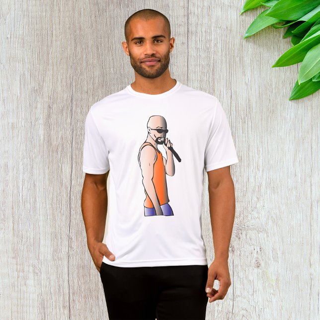 Cool Hip Hop Bald Guy Singer with Microphone  T-Shirt (Creator Uploaded)