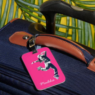 Cool hip hop dancer art luggage tag