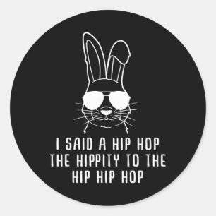 Cool Hip-hop Sungl Bunny Easter Gift Mens And Wome Classic Round Sticker