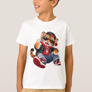 Cool Hip Hop Tiger Boys T-Shirt   Funny Cute Tiger