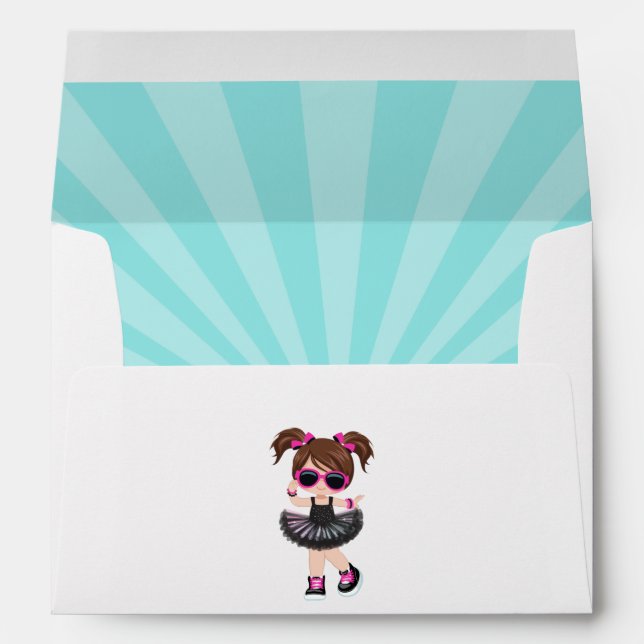 Cool Hip Hop Tutu Rap Girl Envelope (Back (Bottom))