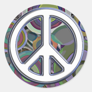 Cool hippie Peace sign envelope stickers