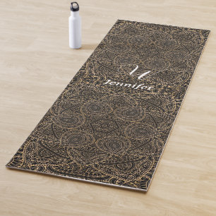 Cool hippie rose gold mandala illustration yoga mat